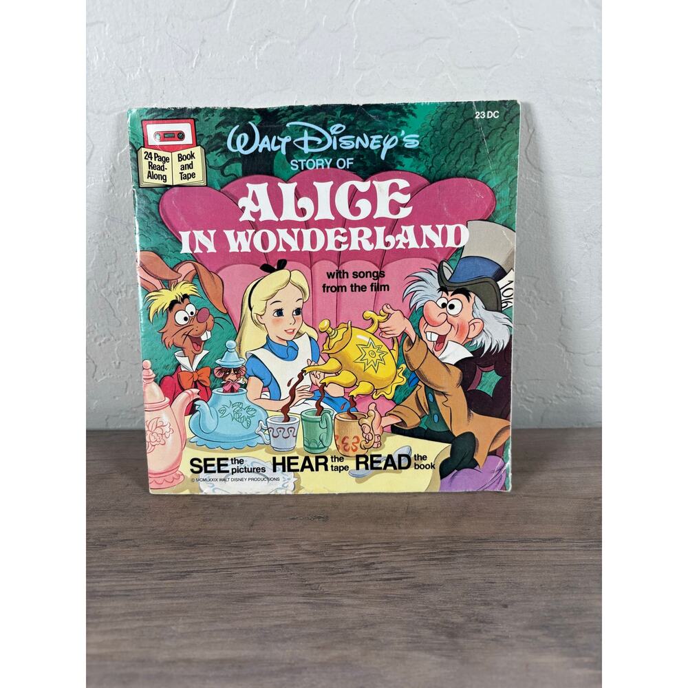 Alice in Wonderland Disney See Hear Read Book Only Vintage EUC